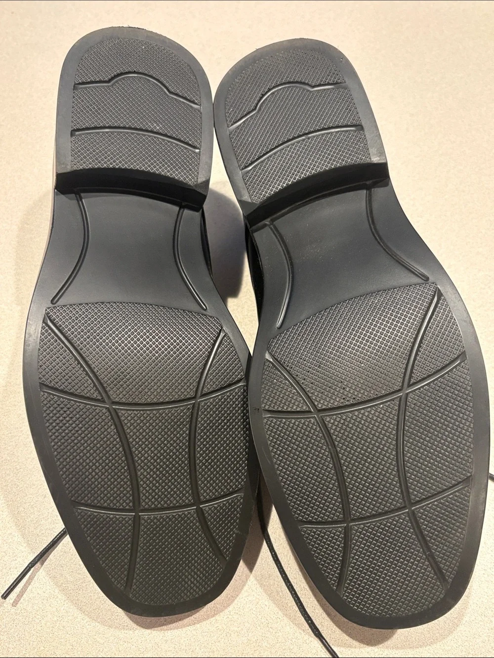 Black Leather Cap-Toe Derby Shoes for Men